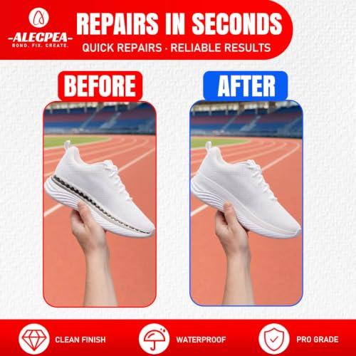 Image of ALECPEA Shoe Glue for Sole Repair, Thick Clear Adhesive, 30g with 3 Tips