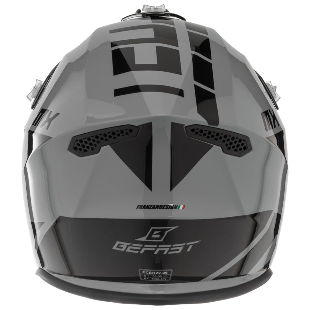 Casco MUD II, Casco Moto da Cross Enduro con Calotta Termoplastica, EPS Doppia Densità, Omologato ECE 22.06, Ventilazione Multipla e Cinturino Doppio Anello, Diversi Colori Disponibili