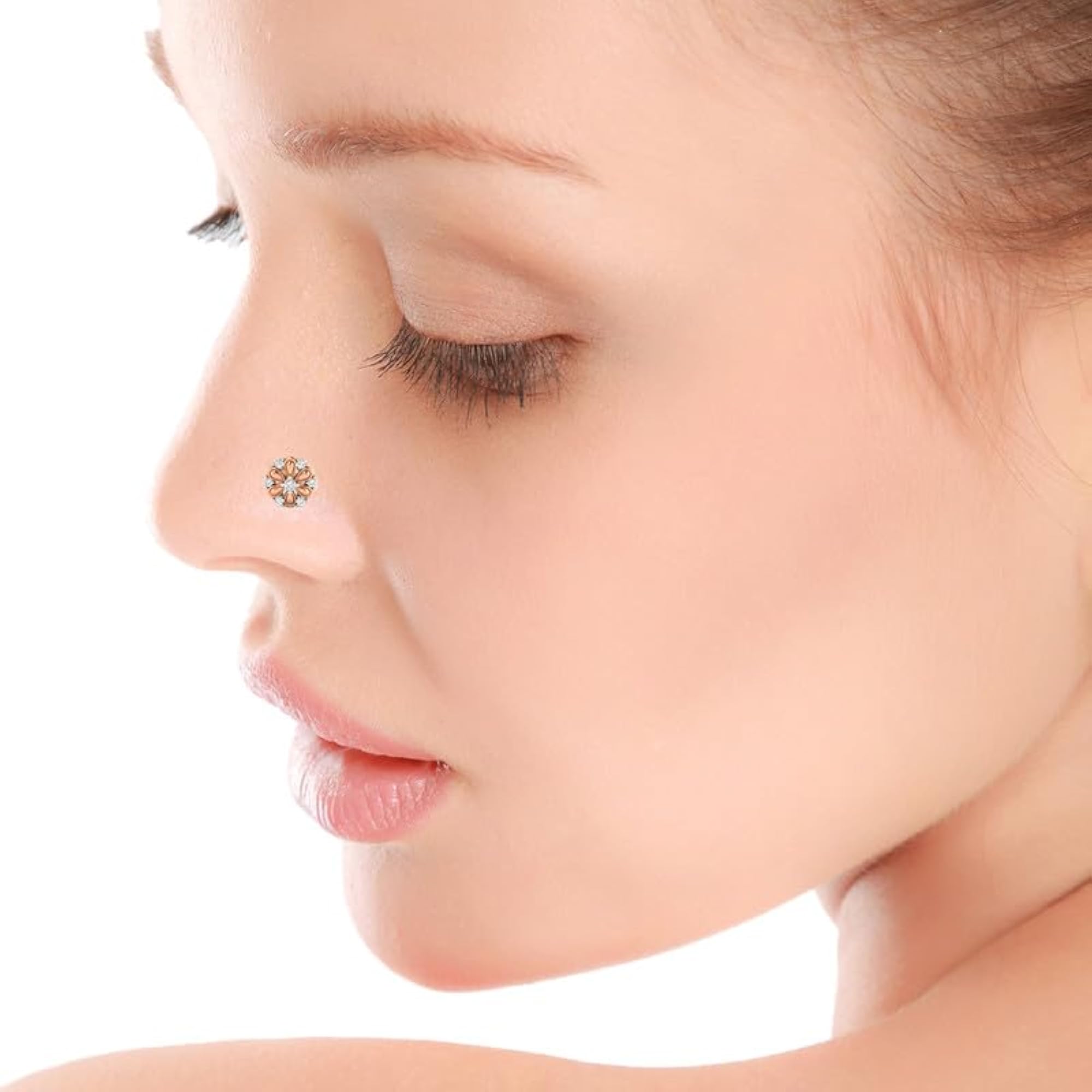 Women's 9K BIS Hallmarked Rose Gold Stud Nosering
