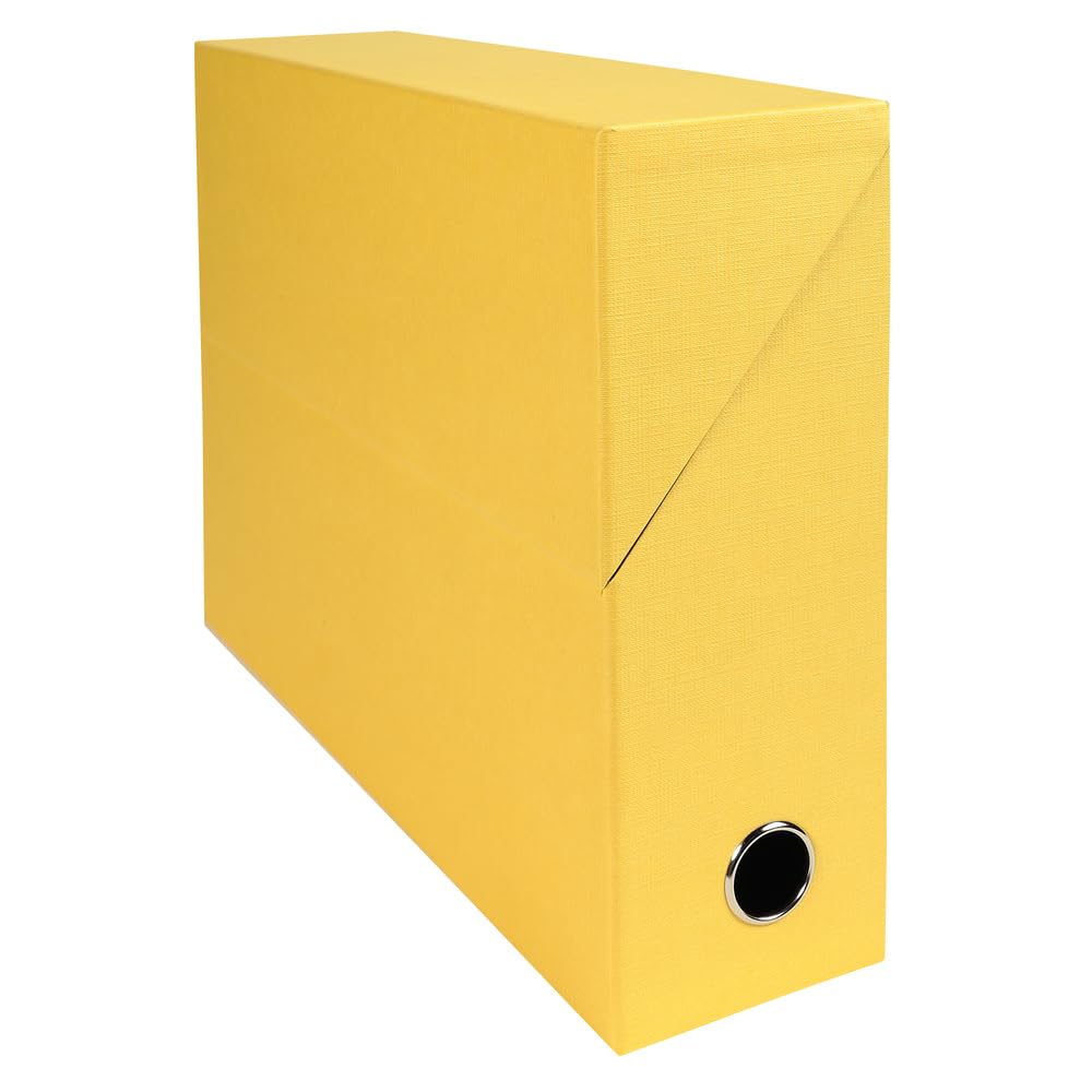 Exacompta 5 Scatole Transfer Carta Effetto Tela A4 Dorso 90 mm Giallo