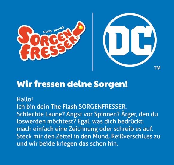 Schmidt Spiele 42553 Sorgenfresser, The Flash, DC Super Hero, 29 cm, Gold