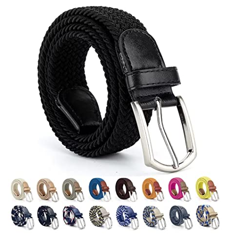 Erato Mens Belts Womens Belts Waist Jeans Pants Black Elastic Braided Dress Ladies Girls Boys Lady Color Woven Stretch Casual Cloth Canvas Adjustable Fashion Leather Belt #TOP29