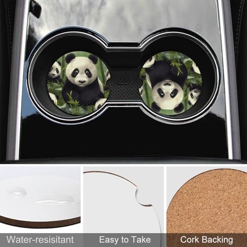 Posavasos para Portavasos, Diseño Panda, Madera, Pack 2 miniatura 5