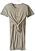 Speechless Big Girls Top Oversized Tee Tie Front Drop Shoulder, Ivory/Olive, Medium