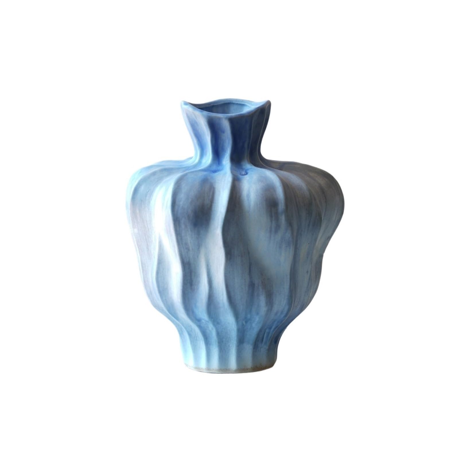 Decorative Vases Jingdezhen Ceramic Vase Living Room Home Decoration Creative Flower Inserter Rustic(Blue)