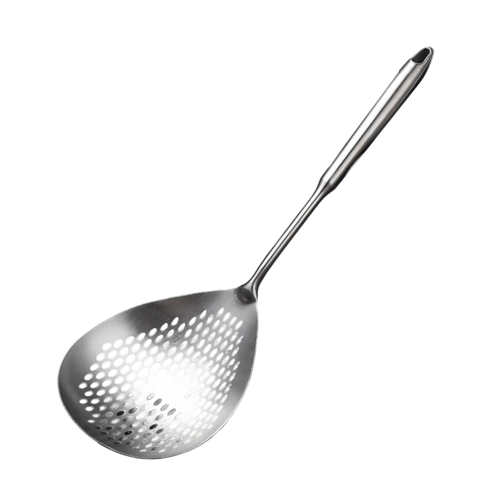 Nucelit Stainless Steel Colander Skimmer with Comfortable Grip Handle Strainer Ladle Cooking Tool for Kitchen Use Handle