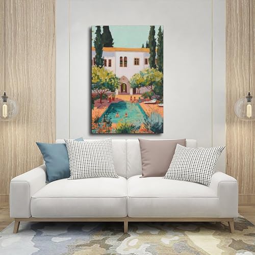 Poster sur toile villa méditerranéenne haute définition pour mur de chambre - 5