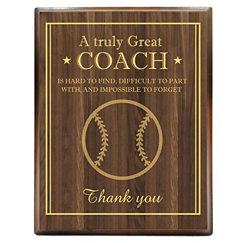 Yuzi-N Baseball Coach Engraved Gold Wood Plaque And Award, Baseball Coach Gift #TOP11