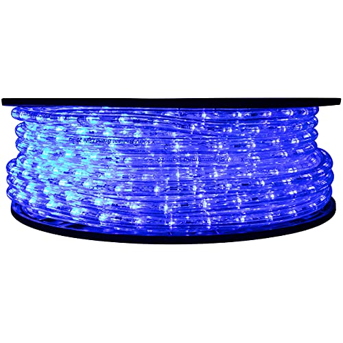 Brilliant Brand Lighting Blue LED Rope Light, 148 Foot Length &ndash; 120 Volt Rope Lighting Solution, 19.5&rdquo; Cutting Intervals, 100,000 Hour Lifespan