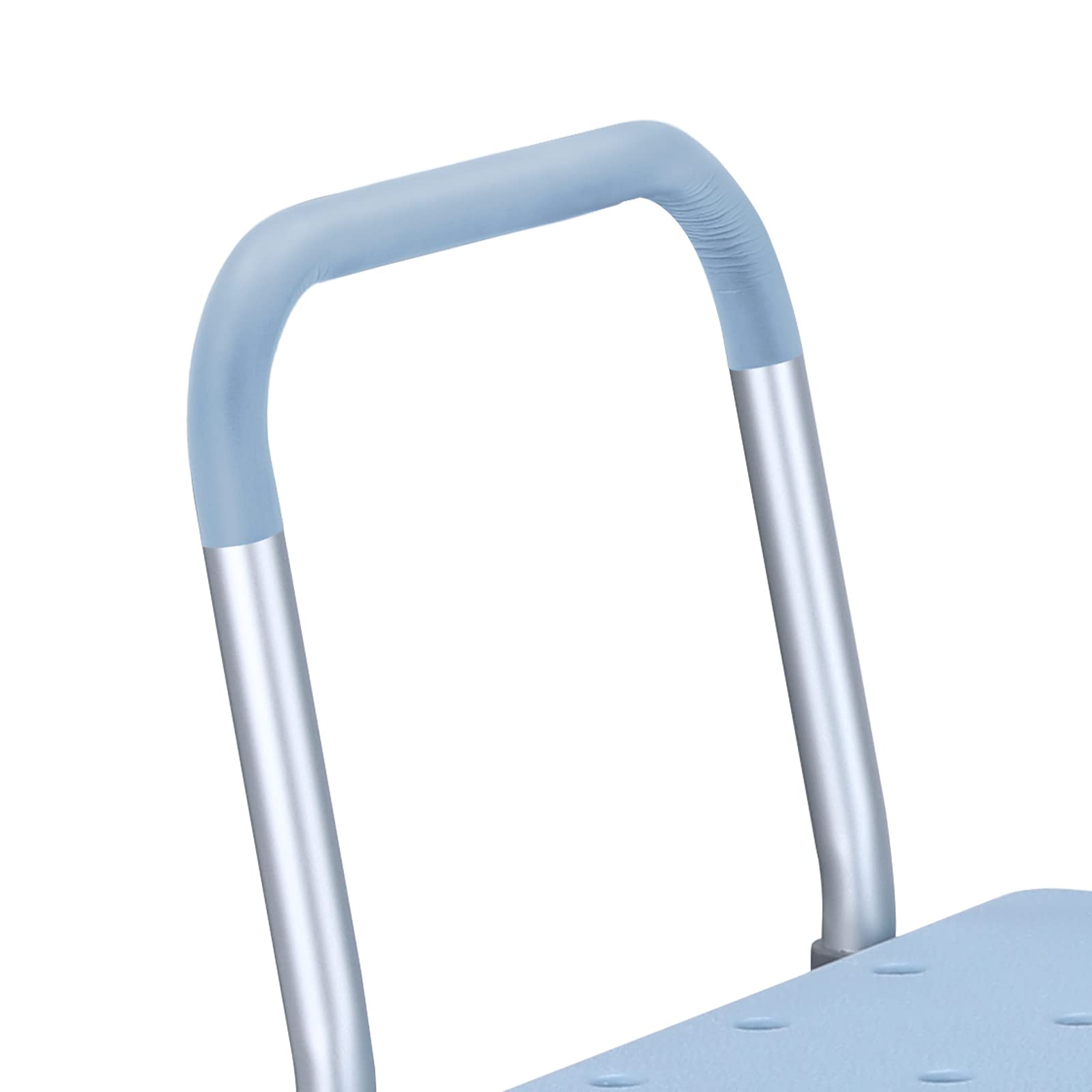 SUBTLETY Taburete de ducha de 85 a 96,5 cm, altura regulable, con respaldo y reposabrazos, asiento de ducha de aluminio y plástico, antideslizante, para adultos, personas mayores, embarazadas, color