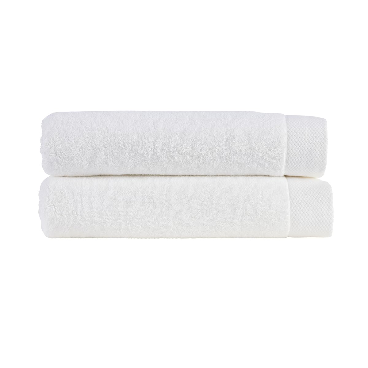 Christy Luxe 2 Piece Bath Towels Set White Luxe Heavyweight 100 Turkish Cotton Ultra Soft Super Absorbent 730GSM