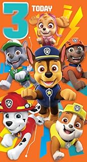 Danilo Promotions Ltd Paw Patrol Official Birthday Card, 3 Today, Age Three, Multiple Colours, PA062