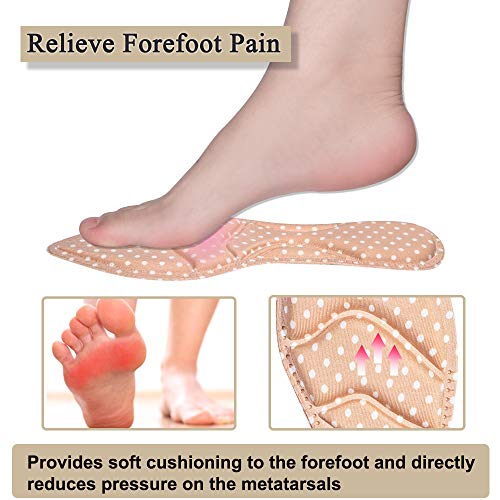 Image of Shoe Inserts, Shoe Insoles Women, High Heel Insoles, (2 Pairs Beige) Shoe Cushion Inserts Breathable, 5D Sponge Barefoot Comfort Insoles, for Massaging, Arch Pain and Foot Pain Relieve