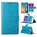 Note 4 Case, Galaxy Note 4 Case, Joopapa Galaxy Note 4 Luxury Fashion Pu Leather Magnet Wallet Flip Case Cover with Built-in Credit Card/ID Card Slots for Samsung Galaxy Note 4 (Blue)