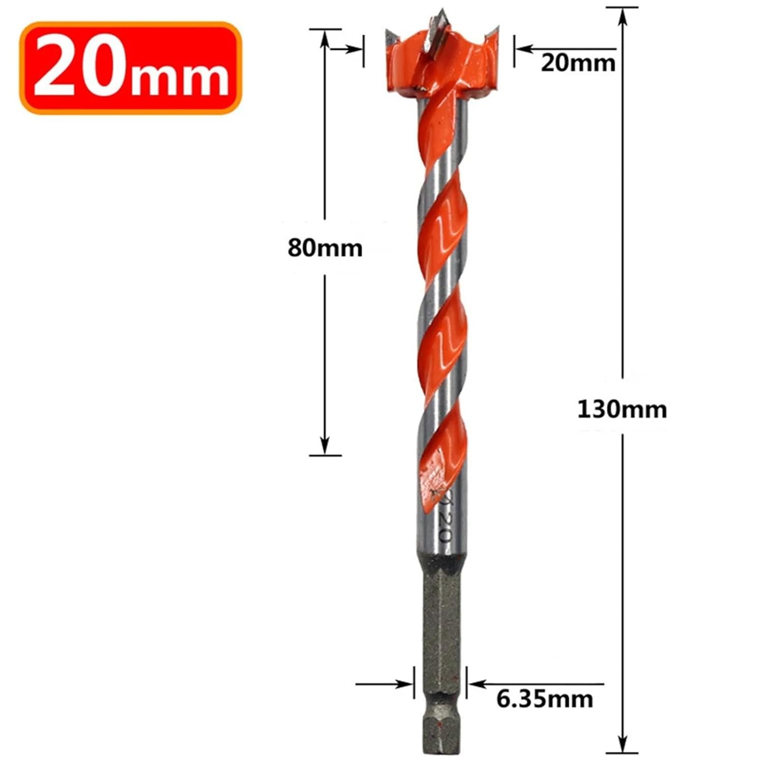 Extended Woodworking Hole Opener Alloy Thread Drill Bit with Hexagonal Handle Door Lock 1Pcs(16mm)