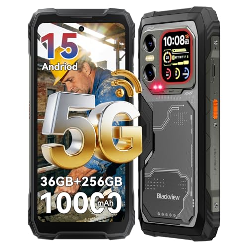 Blackview XPLORE X1 Gemini AI 5G Rugged Phone Unlocked 108MP+50MP+20MP Night Vision 6.78 2.4K 120Hz+2.01 Back Screen IP69K 36GB+256GB SD 2TB 10000mAh/55W Android 15 T-Mobile US 3 Year Warranty