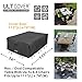 ULTCOVER 600D Tough Canvas Heavy Duty Rectangular Patio Table and Chair Cover - Waterproof Outdoor General Purpose Furniture Covers 111 x 74 inch, Black