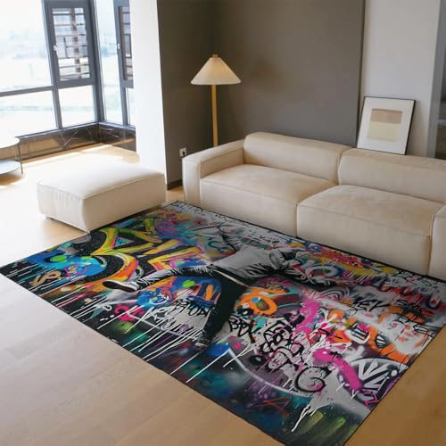 Tapis salon antidérapant et résistant aux taches grand format - 2