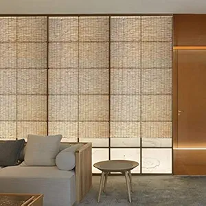 Geovne Reed Curtain for Outdoor use,Roller Blinds Shade,Bamboo Roll Up Window,Suitable for Courtyard,Garden,Indoor and Outdoor (70x160cm/28x63in)