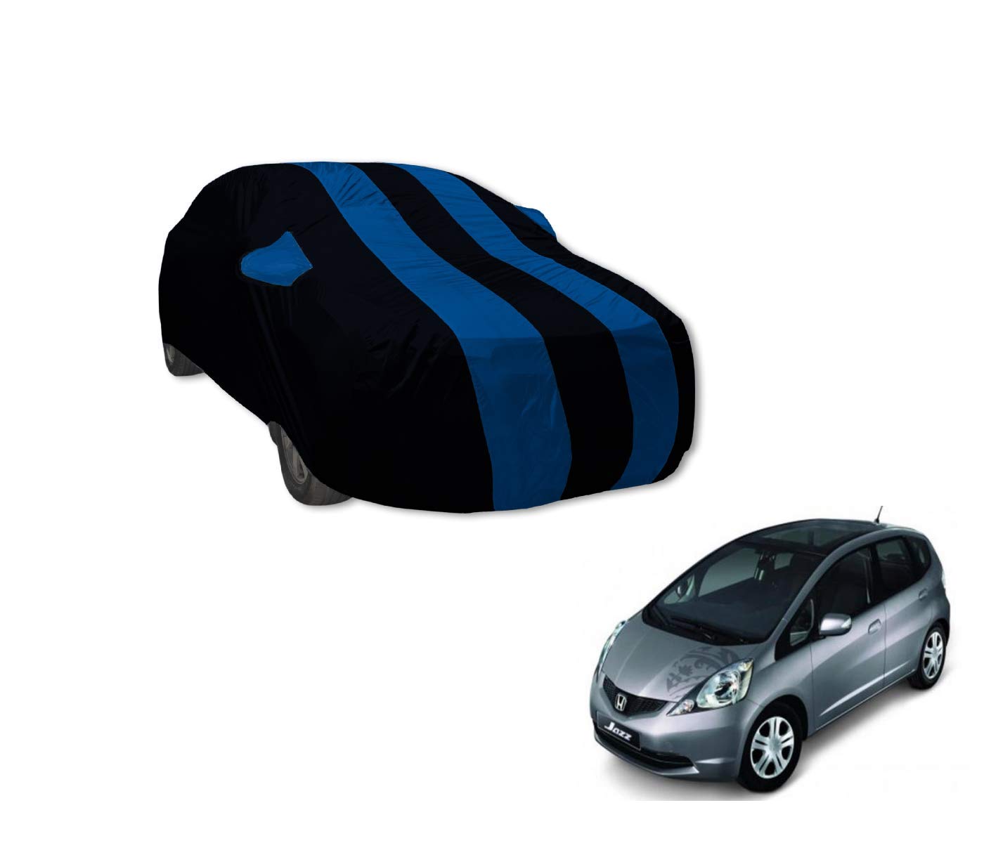 Auto Hub Car Cover Compatible with Jazz Old (Model : 2013-2019) with Mirror Pockets, Triple Stitched, Water Resistant Car ...