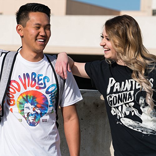 Bob Ross Headphones Good Vibes Only T-Shirt4