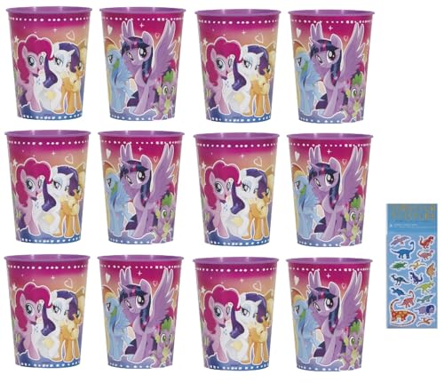 Unique My Little Pony Birthday Party Supplies Bundle Pack includes 12 Plastic Reusable Cups