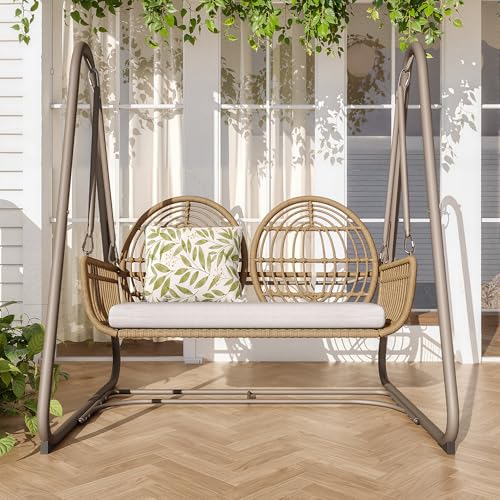 Gartenschaukel, Hollywoodschaukel mit Rückenlehne, Gartenmöbel-Set...