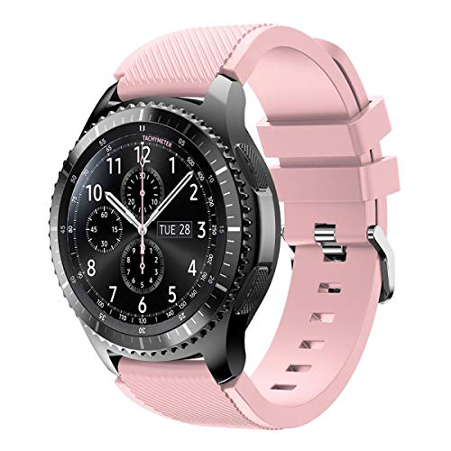 Minggo Bands For Samsung Gear S3 Frontier/Classic Watch Silicone Bracelet, Sports Silicone Band Strap Replacement Wristband For Samsung Gear S3 Frontier/S3 Classic/Galaxy Watch 46Mm(Baby Pink) #TOP3