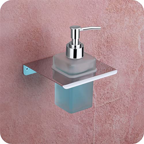 Image of Easyhome Furnish Premium Stainless Steel Wall Mounted Liquid Soap Dispenser for Bathroom & Kitchen | Rust-Proof Chrome Finish Soap Pump with Level Indicator Window | Heavy Duty Dispenser (E L-3610CH)