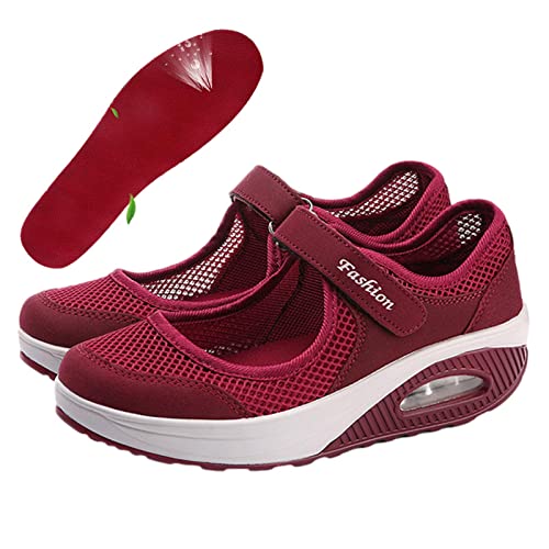 Lambo Zapatos sin Cordones con Aire | Zapatos ortopédicos para Caminar sin Cordones con cojín Aire Malla para Mujer - Zapatos con cojín Aire para Mujer, Zapatos para Caminar