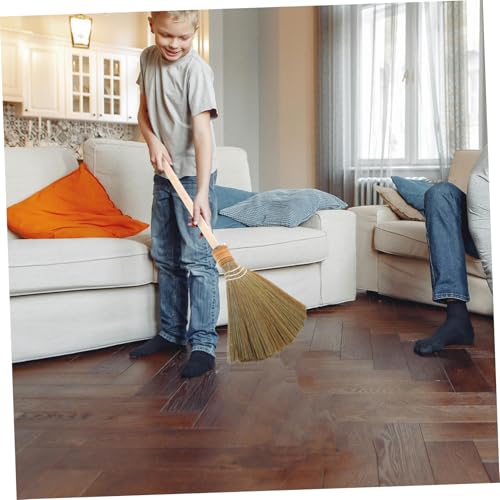 DIKACA Kleiner Kinderbesen aus Stroh Handgefertigt für Wohnzimmer und Rustikales Design mit Weichen Bambusborsten Fördert Sauberkeit und Verantwortungsbewusstsein – Bild 6