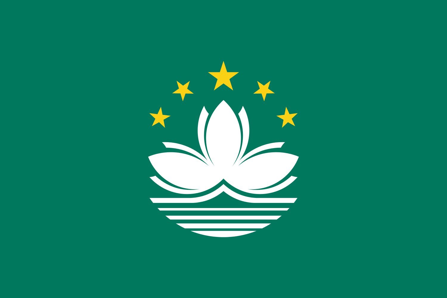 Drapeau Macao XL 120x180cm de 2.16m² pour mât extérieur
