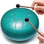 Steel Tongue Drum Percussion, 6 Inch 8 Notes Musical Instruments, Music Gifts for Family Friends (Malachite) - Image 2