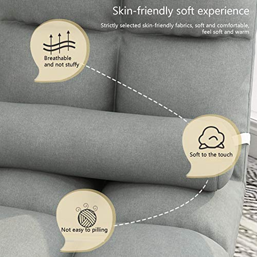 Fauteuil de sol pliable gris clair réglable avec coussin