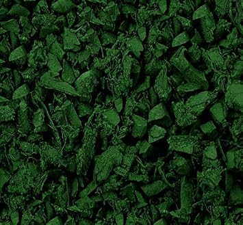 American Floor Mats Rubber Playground Mulch 25 Bags - Covers 75 Sq Feet with 17Ft Fall Height - Green Playground Mulch