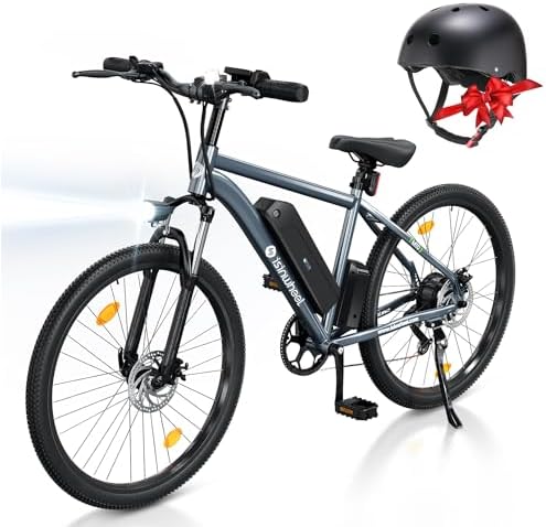 M10 Electric Bike Adult 500W, 26″Commuting Electric Mountain Bike 20MPH Max Range 60+ Miles, 36V 374.4Wh Removable Battery, Professional 35-Speed, Front Fork Suspension Lightweight Electric Bicycle