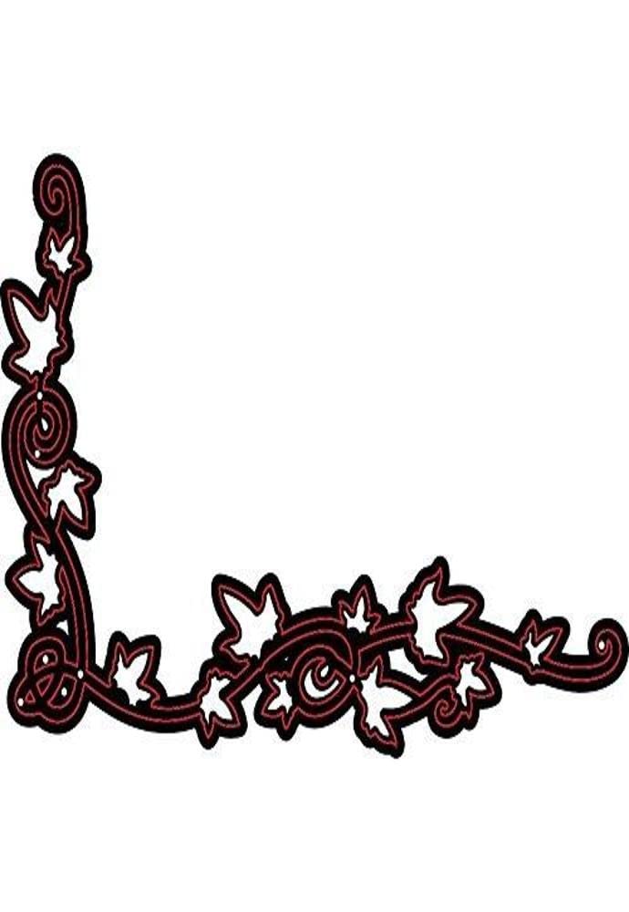 Darice 2014 - 55 fustelle, foglie, bordo, metallo, nero, 15 x 5,7 x 0,4