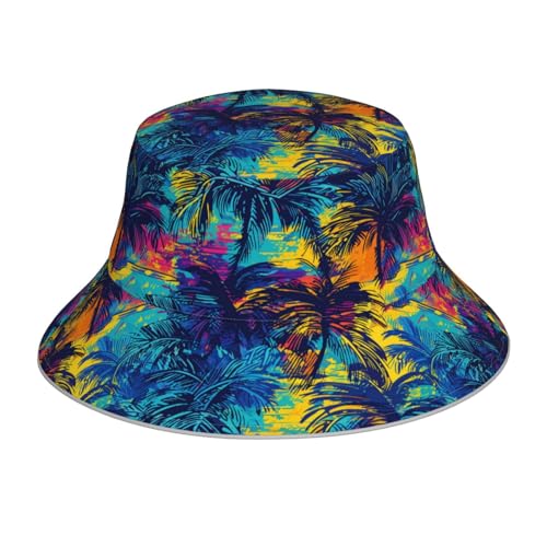 Image of Bucket Hat Beach Summer Sun Hat Reversible Fisherman Hats Double Sided Wearing for Women Men Boys Girls