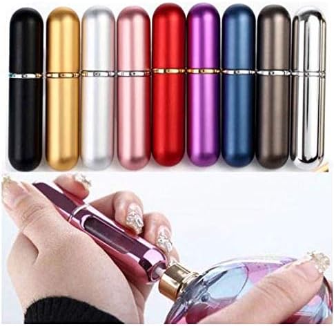 Urdhva Retail Portable 6ml Refillable Perfume Atomizer Empty Bottle Pump Scent Spray (SILVER COLOR - 1 PIECE)