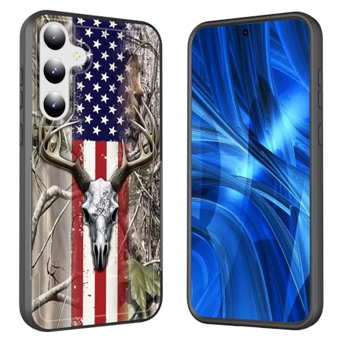 JHYYTUJTYP for Galaxy A55 5G/A35 5G Case,[Military Grade Drop Tested] Heavy-Duty Tough Rugged Shockproof Protective Case for Samsung Galaxy A55 5G/A35 5G 6.6 Inch,American Flag Camo Deer Skull - image 1