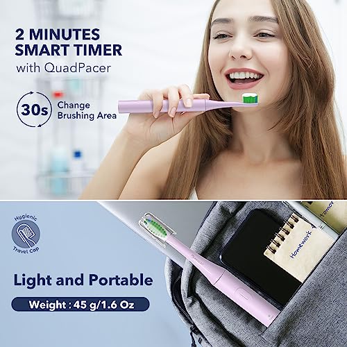 Image of ARISSON Sonic Electric Toothbrush for Adults and Kids, 40,000 VPM Power Toothbrush, 1.5H Fast Charge Ultrasonic Electric Toothbrushes with 2 Minutes Smart Timer, Cotton Candy