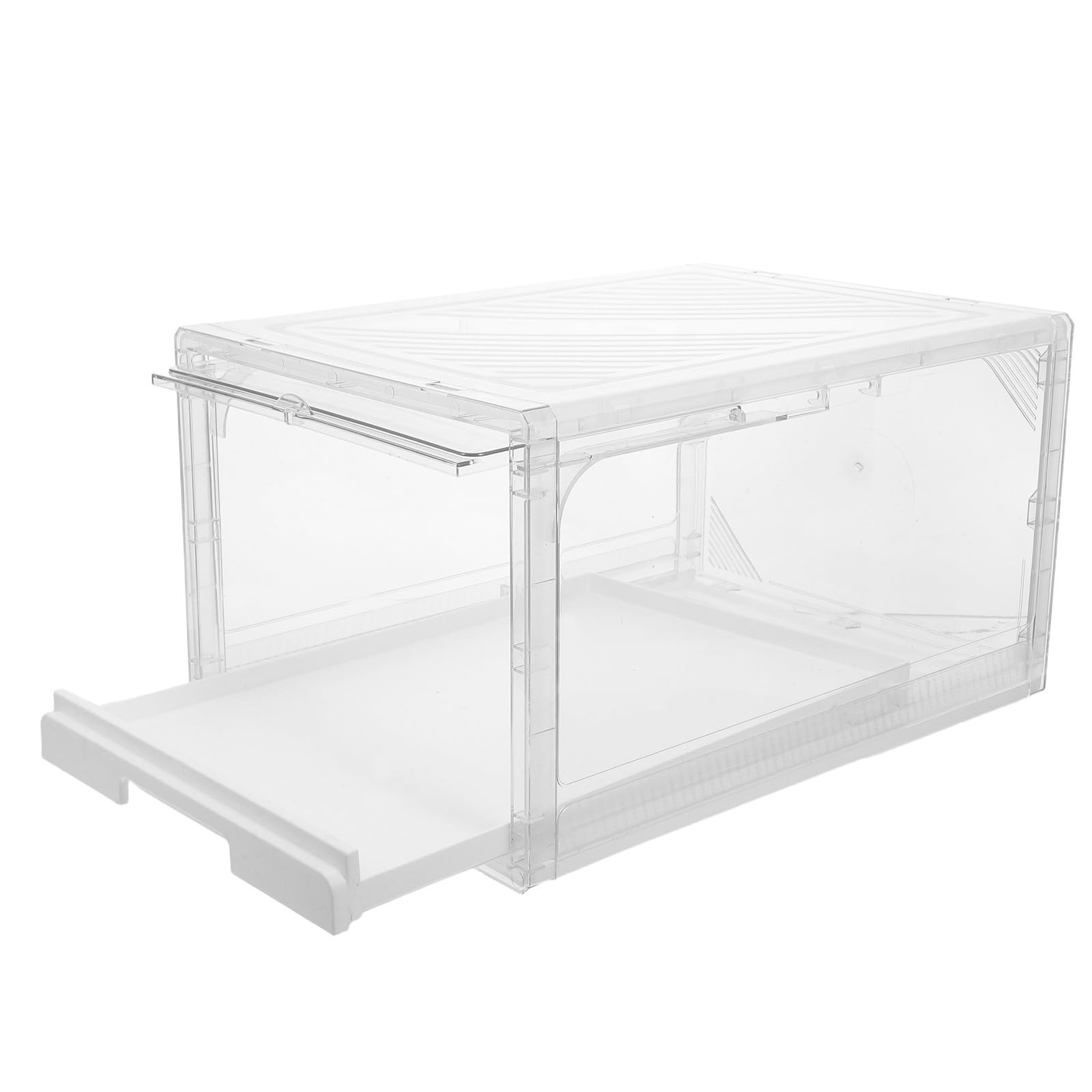 ibasenice Scatola per Cappelli Design Rettangolare con Cassetto Estraibile Trasparente in Pp 27x21x37cm, Antipolvere, Visibilità per Organizzazione in Interno