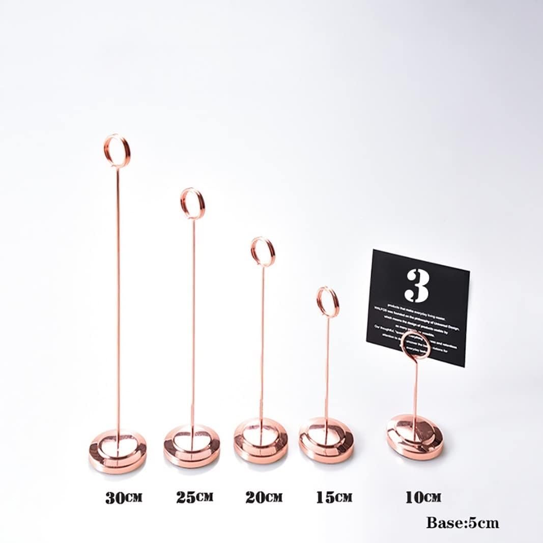 2pcs Place Card Holders,Stainless Steel Table Numbers Stands For Weddings Restaurant And Party, Round Shape Paper Menu Clips Photo Clip Holder 10/15/20/25/30cm ( Color : Height 150mm (5.9 inches) ) (