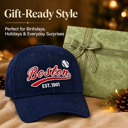 Image of Classic Vintage Embroidered Fashionable Baseball Cap for Men Women Teenager Cap City Hat Adjustable with Gift Box