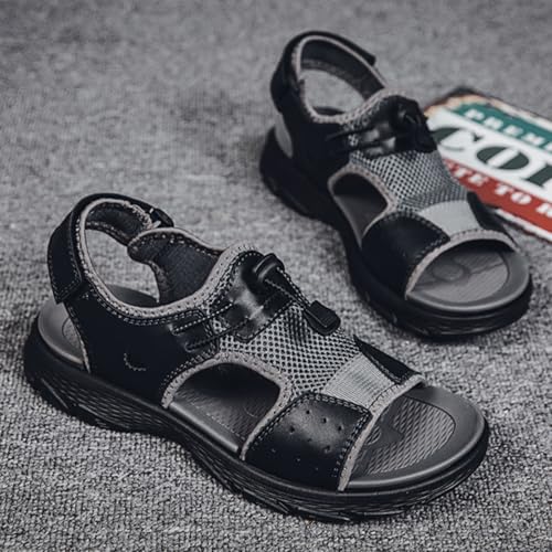 Fashion Men's Open-Toe Sandals, Classics Real Leather Hiking Sandals, Hollow Out Backpacking Beach Shoes2