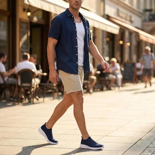 Image of vibdiv Men's Slip-On Walking Shoes Casual Sneakers Lightweight Breathable for Everyday Wear