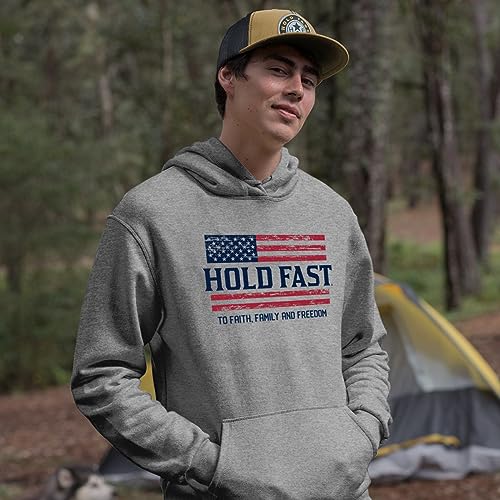 Hold Fast Mens Hooded Sweatshirt - 2 Color Flag - Athletic Heather4