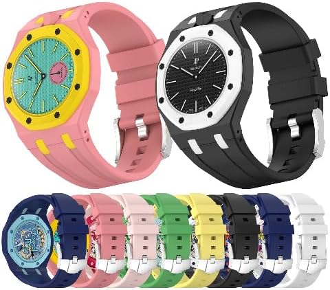 Ewatchparts Royal Pop Silicone Rubber Watch Band Conversion Strap Compatible With AP Swatch Wristwatch
