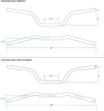 Biltwell | Tracker High Handlebar | Black Electroplate | TBW with Insert | 1 | Compatible With Cable Operated Throttles and Harley's Throttle-By-Wire Control Module