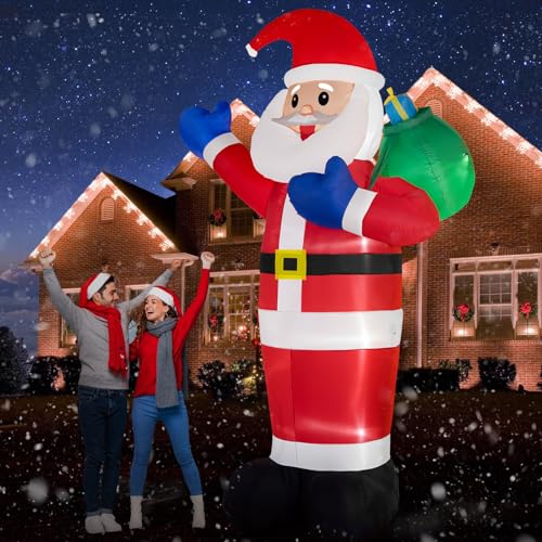 B&D BND2412-S 12Ft Giant Christmas Inflatables Santa Claus Outdoor Decorations Built-In Led Lights thumb #2